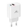 Зарядное устройство  Rivacase Wall Charger Rivacase PS4102 W00, 2 port, 20W PD USB-C + QC3.0 USB-A, White 