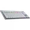 Игровая клавиатура  LOGITECH Gaming Wireless Keyboard Logitech G915 X TLK, Mechanical, Ultra thin, GL Tactile, Aluminum, Media сontrols, Volume roller, RGB, 2.4GHz+BT, EN, White 