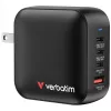Încarcator  VERBATIM USB Charger VERBATIM Mini GaN Charger 100W, 4 Port (3 USB-C PD 3.0, 1 USB-A QC 3.0), US plug with EU and UK adaptors, fireproof material, black 