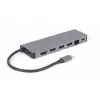 Cablu USB  GEMBIRD Gembird  A-CM-COMBO5-05, USB Type-C 5-in-1 multi-port adapter (Hub + HDMI + PD + card reader + LAN),  3-port USB 3.1 Gen 1 (5 Gbps) hub, 4K HDMI, Gigabit LAN port, SD card reader and 100 W USB Type-C Power Delivery port, durable premium style metal h 