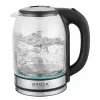 Ceainic electric  Brock Kettle BROCK WK 2402, Glass Black with LED light, 1500W, 1,8l, concealed heating element, 360° swivel base, auto shut-off after boiling 