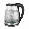 Ceainic electric  Brock Kettle BROCK WK 2406, Glass Black with LED light, 1500W, 1,8l, concealed heating element, 360° swivel base, auto shut-off after boiling 