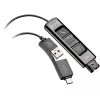 Casti cu microfon  Poly Poly DA85 USB to QD Adapter, built-in USB-A and USB Type-C connectors, Poly Quick Disconnect technology works with any Poly QD-equipped headset, Black 