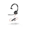 Casti cu microfon  Poly Poly Blackwire 3310 Mono USB-C Headset, Microphone noise-canceling, SoundGuard, DSP, Receive output from 80 Hz–20 kHz, Microphone 100 Hz–10 kHz, Call answer/ignore/end/hold, redial, mute, volume +/-, CABLE LENGTH 215cm, 102g 