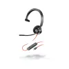 Casti cu microfon  Poly Casca Poly Blackwire 3310 Monaural USB-C Headset + USB-C/A Adapter 
