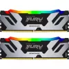 Модуль памяти  KINGSTON 32GB (Kit of 2*16GB) DDR5-6400  Kingston FURY® Renegade Silver DDR5 RGB, PC51200, CL32, 1Rx8, 1.4V, Auto-overclocking, Symmetric SILVER Large heat spreader, Dynamic RGB effects featuring Kingston FURY Infrared Sync technology, Intel XMP 3.0 Ready  (E 