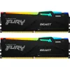 Модуль памяти  KINGSTON 32GB (Kit of 2*16GB) DDR5-5600  Kingston FURY® Beast DDR5 RGB EXPO, PC44800, CL36, 1Rx8, 1.25V, Auto-overclocking, Asymmetric BLACK Large heat spreader, Dynamic RGB effects featuring Fury Infrared Sync technology, AMD® EXPO v1.0 and Intel® Extreme Me 