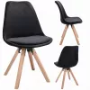 Стул  Jumi Scaun bucatarie/living, Saida, Jumi, catifea, lemn, 49x52x83 cm, Negru 