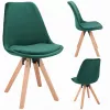 Scaun  Jumi Scaun bucatarie/living, Saida, Jumi, catifea, lemn, 49x52x83 cm, Verde 