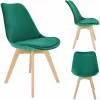 Стул  Jumi Scaun bucatarie/living, Bari, Jumi, lemn, catifea, 49x60x82 cm, Verde 