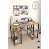 Masa de birou  Nex Home Masa de birou cu 4 compartimente Metal Nex Home 120 x 60 cm, Stejar 