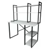 Стол офисный  Nex Home MASA DE BIROU CU 2 COMPARTIMENTE SI RAFT BIBLIOTECA METAL 120 X 60 CM, ALB 