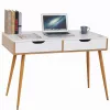Masa de birou  Nex Home Masa de birou cu 2 sertare, Jumi, 110x50x75 cm, Alb/stejar 