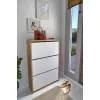 Тумба для обуви  Nex Home Pantofar cu 3 compartimente Nex Home 74 x 24 x 111 cm, Stejar/Alb 