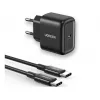 Cablu  UGREEN UGREEN CD250 PD FAST CHARGER, USB-C, 25W + кабель Type-C - Type-C 2m 