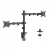 Suport pentru monitor  GEMBIRD 2 monitors 17”-32”  MA-D2-03 Adjustable 2-display vertical desk mount (rotate, tilt, swivel),  VESA 75/100, up to 9 kg (per display), black