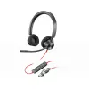 Наушники с микрофоном  Plantronics Casti Poly Blackwire 3320 stereo Microsoft Teams Certified + adaptor USB-C/A 
