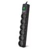 Prelungitor cu protectie  SVEN Surge Protector SVEN SF-06E-16, 6 Sockets, Children protection, Varistor protection, NON-FLAMMABLE, 3680W, 5.0m, Black 