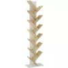 Raft de perete  Jumi Biblioteca, raft pentru carti,tip copac, Jumi, 212x50x25cm, Alb/stejar 