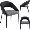 Scaun  Jumi SCAUN PREMIUM , BERGAMO, 80X50X65CM, PICIOARE DIN METAL, NEGRU/GRI 