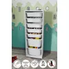 Masa/dulap pentru depozitare  Nex Home PERA-7-BYZ Ansamblu depozitare cu 7 compartimente Pera Nex Home 45 x 30 x 125 cm, Alb 