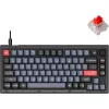 Gaming keyboard  Keychron V1 QMK/VIA CUSTOM MECHANICAL KEYBOARD RUSSIAN LAYOUT (V1-C1-RU), FROSTED BLACK, 75% LAYOUT, KNOB, RGB BACKLIGHT,  K PRO MECHANICAL RED SWITCH, HOT-SWAP, USB TYPE-C, GAMER (TASTATURA/КЛАВИАТУРА) 