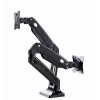Suport pentru monitor  GEMBIRD Arm for 2 monitors 17”-35” - Full-motion desk arm Gembird MA-DA2-03, Alu and Steel, Gas spring 3-10 kg per screen, VESA 75/100, arm rotates, extends and retracts, tilts to change reading angles, and allows to rotate display from landscape-to-portrait 