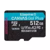 Card de memorie  KINGSTON .512GB MICROSD (CLASS 10) UHS-I (U3) +SD ADAPTER,  CANVAS GO! PLUS GEN 4 "SDCG4/512GB" (R/W:200/160MB/S) 