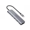 Docking station  UGREEN UGREEN HUB 6in1 Type-C 3.0 to HDMI 4K@60Hz + 3*USB-A 3.0 + SD/TF Converter CM511, Silver 