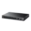 Comutator de retea  TP-LINK 10-port 10/100/1000Mbps POE+ Switch TP-LINK "LS1210GP", 8 PoE+ ports, 61W Budget, Auto Recovery, SFP, Steel Case 