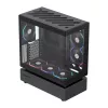 Carcasa fara PSU  GAMEMAX Case ATX GAMEMAX N80, w/o PSU, 0.8mm, 6x120mm ARGB fans, Front&Side TG, Modular design, Vertical GPU moun, 1xUSB3.0, 1xUSB-C, 2x2.5", 2x3.5", Black 