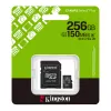 Card de memorie  KINGSTON .256GB MicroSD (Class 10) UHS-I (U1) +SD adapter, Kingston Canvas  Select Plus Gen3 "SDCS3/256GB"  (R:150MB/s) 