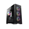 Carcasa fara PSU  GAMEMAX Case mATX GAMEMAX Destroyer MB, w/o PSU, 0.6mm, 4x120mm FRGB, Front Mesh, Tempered Glass, DF, 1xUSB3.0, 2xUSB2.0, 2x3.5", 2x2.5", Black . Form Factor (Midi, Micro, Mini ITX, Full) MICRO ATX  , Mini ITX Chassis SPCC  0.6mm PSU Form Factor Bottom/ATX M 