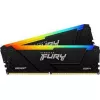 RAM  KINGSTON 32GB (Kit of 2*16GB) DDR4-3200  Kingston FURY® Beast DDR4 RGB, PC25600, CL16, 2Rx8, 1.35V,  Kingston's proprietary chips, Auto-overclocking, Asymmetric BLACK low-profile heat spreader, Dynamic RGB effects featuring Kingston FURY Infrared Sync technol 