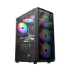 Carcasa fara PSU  1STPLAYER Case 1STPLAYER FD3 BLACK, ATX w/o PSU, Tempered Glass Side Panel, Front Panel: Metall Mesh, F5S RGB fan (3front), F5M RGB fan (1rear), no hub and controller, 3.5' HDD*1/2.5” SSD*1, USB3.0*1, USB2.0*2, HD AUDIO, SPCC 0.45mm, Black 