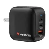 Încarcator  VERBATIM USB Charger VERBATIM Mini GaN Charger 70W, 3 Port (2 USB-C PD 3.0, 1 USB-A QC 3.0), US plug with EU and UK adaptors, fireproof material, black VER_32229 