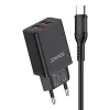 Incarcator  Jokade Jokade Wall Charger with Cable USB-A to Type-C Dual Port JB024 3A, Black 
