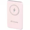 Power Bank  VERBATIM 5000mAh Power bank - Verbatim Charge'n'Go Magnetic Wireless Power Bank, Super-slim body thickness – only 9.6mm, Dual Charging Modes: 15W magnetic wireless and 20W USB-C PD, 124g, Pink 