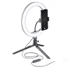 Trepied  Proove Tripod cu Lampa Circulara Cellularline Selfie Ring Multicolor RGB 10", Black 