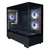Carcasa fara PSU  1STPLAYER Case 1STPLAYER Mi5 BLACK, mATX w/o PSU, Double Sided Panoramic Glass, Mesh Hybrid Panels, FC7R ARGB fans (2Front side), FC7 ARGB fan (1rear), MB Synchro, 3.5” HDD: 1+2.5” SSD: 1, USB3.0*1+USB2.0*1+HD AUDIO, Top 360mm support, CPU H = 165mm, VGA L = 4 