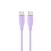 Cablu USB  Cablexpert Cable Type-C to Type-C - 1.5 m - Premium silicon Cablexpert CC-USB2S-CMCM-1.5M-P, USB 2.0, 60 W Type-C Power Delivery (PD) charging & data cable, 1.5 m,  Violet 
