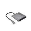 Cablu USB  GEMBIRD Gembird  A-CM-COMBO3-04, USB Type-C 3-in-1 multi-port adapter (USB port + HDMI + PD), 85 W USB Type-C Power Delivery, USB 3.2 Gen 1 (5 Gbps) port, 2 x HDMI ports with UHD 4K support, space grey 