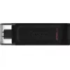 USB flash drive  KINGSTON 256GB USB-С3.2 Kingston DataTraveler 70, Black, USB-C, Cap design, Stylish and slim plastic casing fits, Keyring Loop (Read 80 MByte/s, Write 20 MByte/s) DT70/256GB 