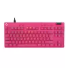Игровая клавиатура  LOGITECH Gaming Keyboard Logitech G PRO X TKL Rapid, Mechanical, Magnetic Analog Linear SW, Macro, Media сontrols, Detachable cable, RGB, 1.8m, USB, EN,Magenta 