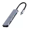 Cablu video  Cablexpert Docking Station Gembird A-CM-COMBO6-02, In: Type-C, Out: USB3.1, 2*USB2.0, SD, MicroSD, HDMI 