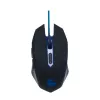 Gembird MUSG-001-B, Gaming Optical Mouse, 2400dpi adjustable, 6 buttons,  Illuminated (Blue light) scroll wheel, logo and side accents; Non-slip rubberized ergonomic design, Practical tangle free nylon mesh cable, USB, Black