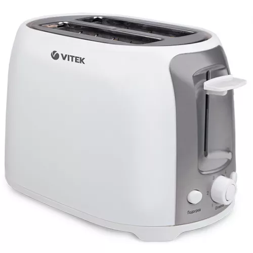 Prajitor de pâine VITEK VT-1582, 750 W,  2 felii,  6 moduri de rumenire,  Control mecanic,  Alb