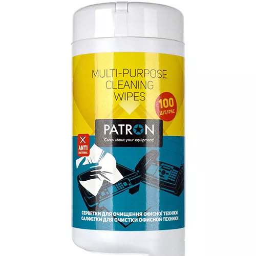 Set de curațare Patron Cleaning wipes for office equipment PATRON F4-002,  Tube 100 pcs. NOT for screens.