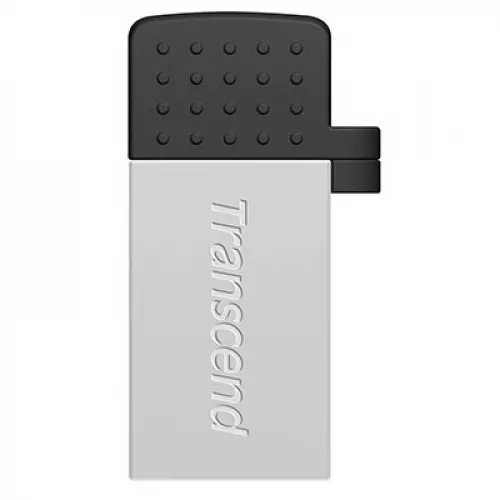Usb flash drive transcend jetflash 380 silver, 64gb, usb2.0,  micro-usb