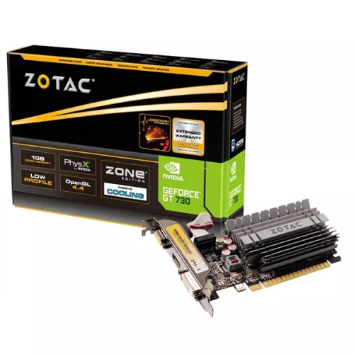 Placa video ZOTAC ZT-71113-20L Zone Edition, GeForce GT 730, 2GB GDDR3 64bit DVI HDMI